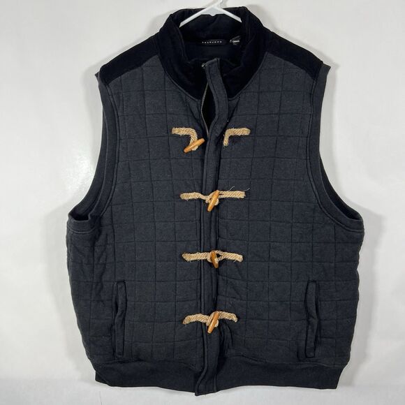 Sean John Puffer Puffy Quilted Toggle Duffel Warm Soft Vest Jacket Mens 3XL Gray - Picture 1 of 10